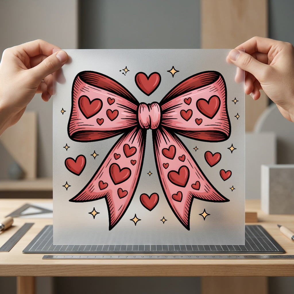 Valentine Hearts Bow Retro Valentine Retro Ready to Press DTF Transfer for Dtf