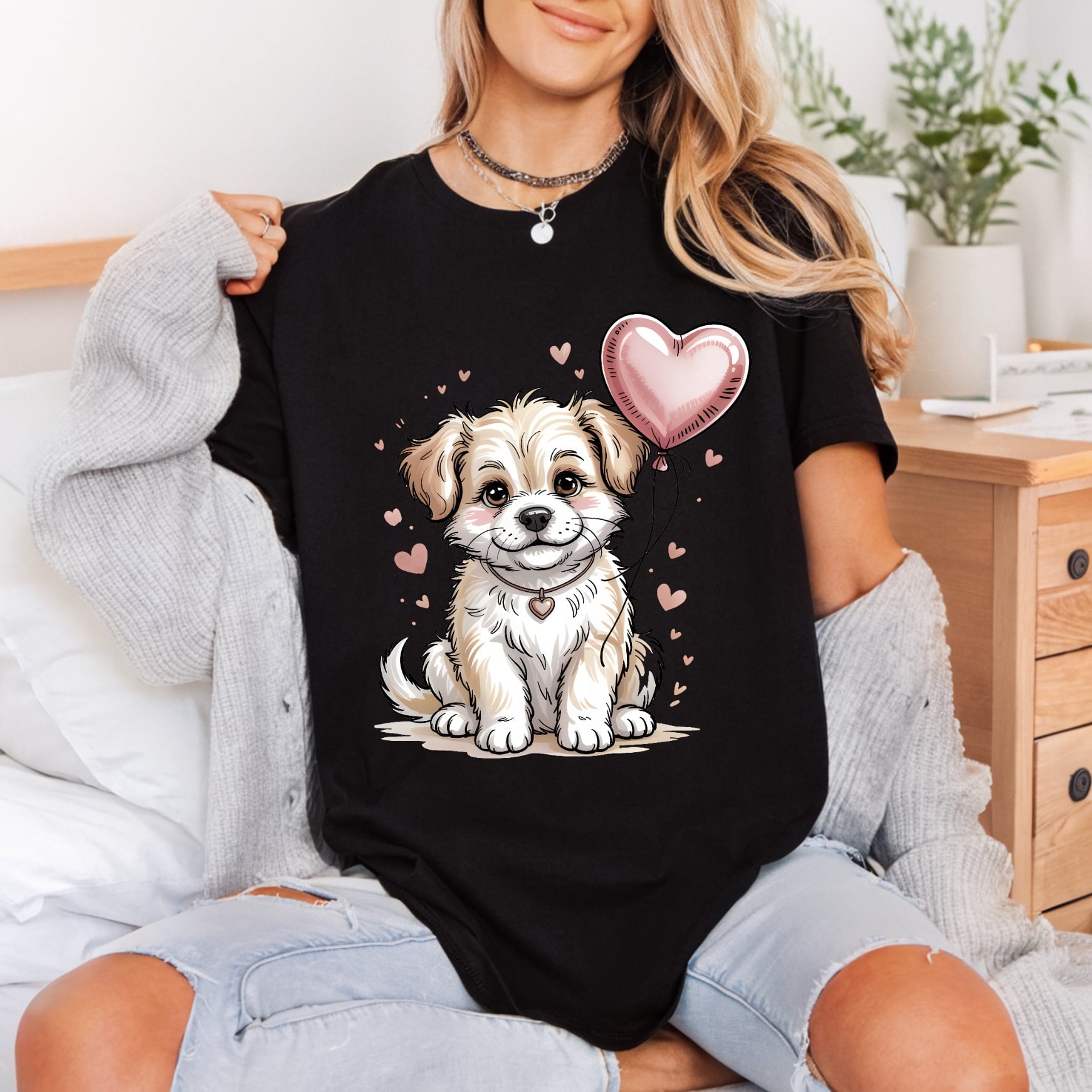 Valentine Puppy Love Kawaii Valentine Mom Ready to Press DTF Transfer for Dtf