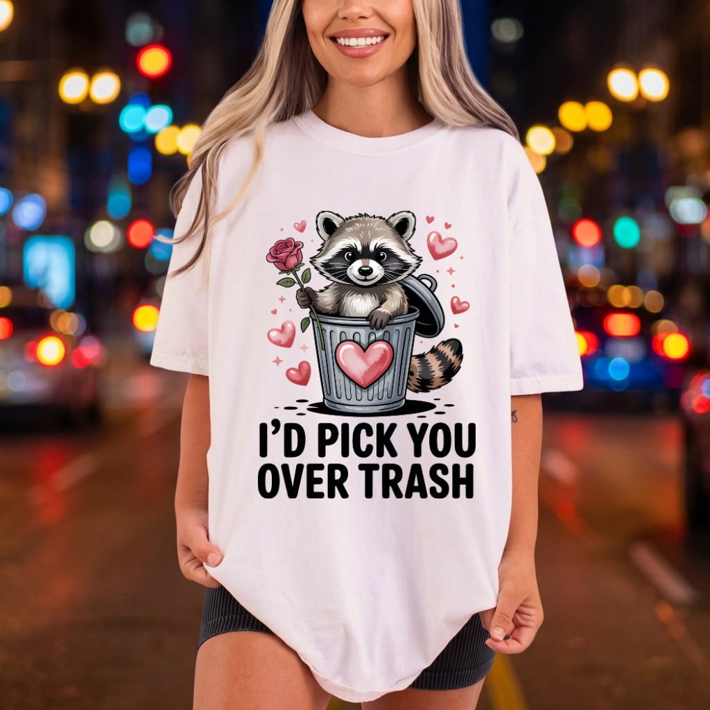 Valentine Raccoon Rose Retro Valentine Funny Ready to Press DTF Transfer for Dtf