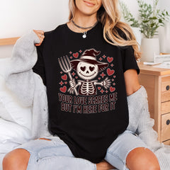 Valentine Skeleton Spooky Diy Halloween Valentine Ready to Press DTF Transfer for Dtf