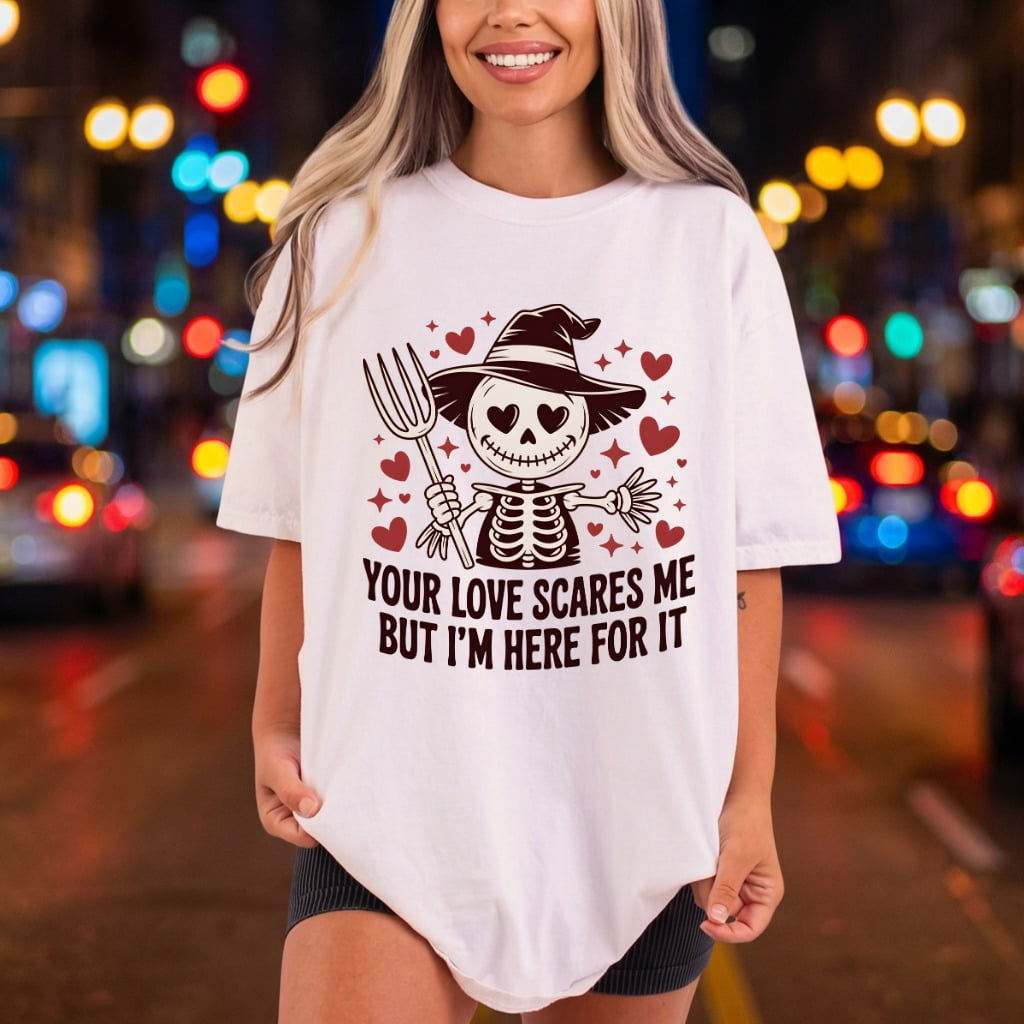 Valentine Skeleton Spooky Diy Halloween Valentine Ready to Press DTF Transfer for Dtf