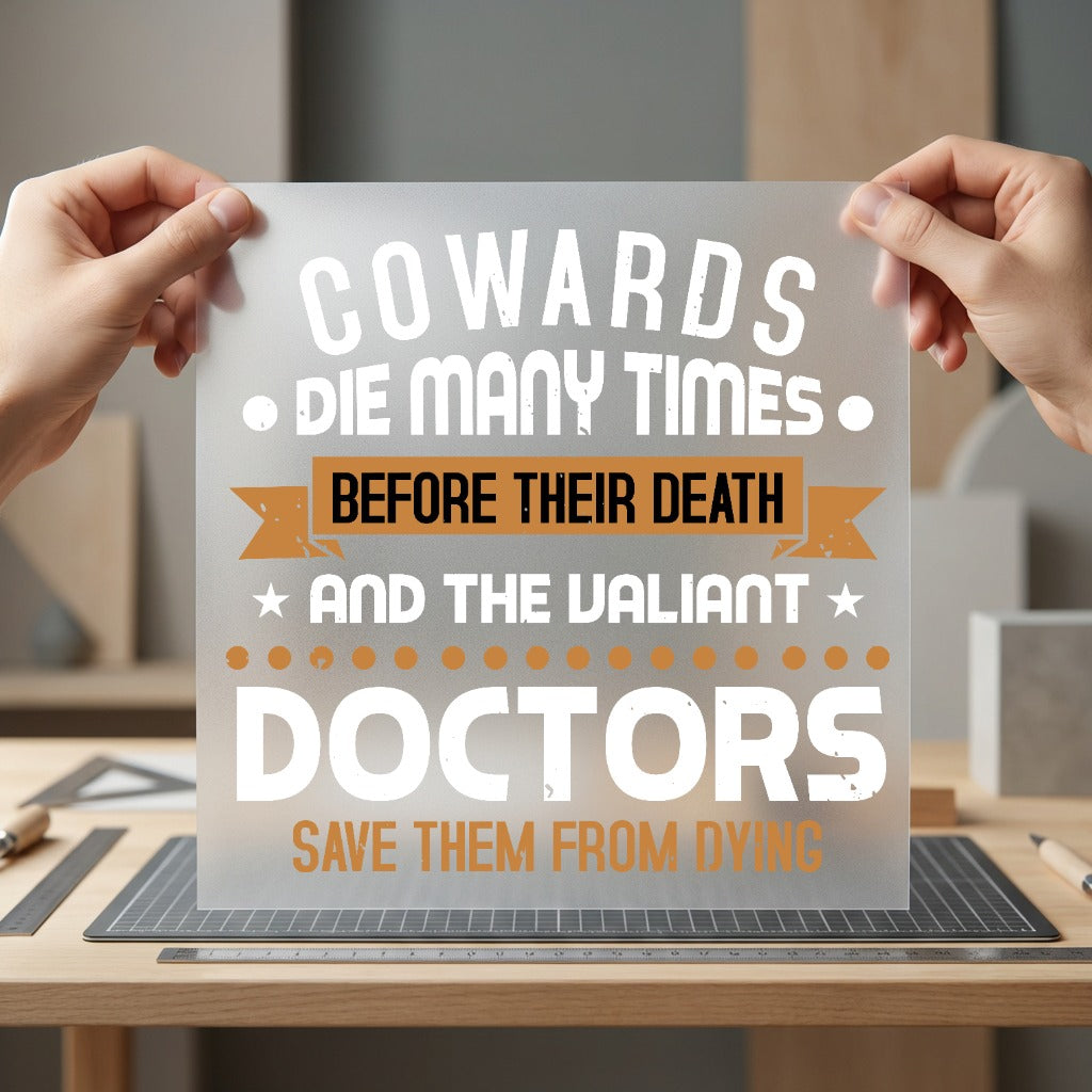 Valiant Doctors Appreciation Motivational Nurse Vintage Ready to Press DTF Transfer for Dtf
