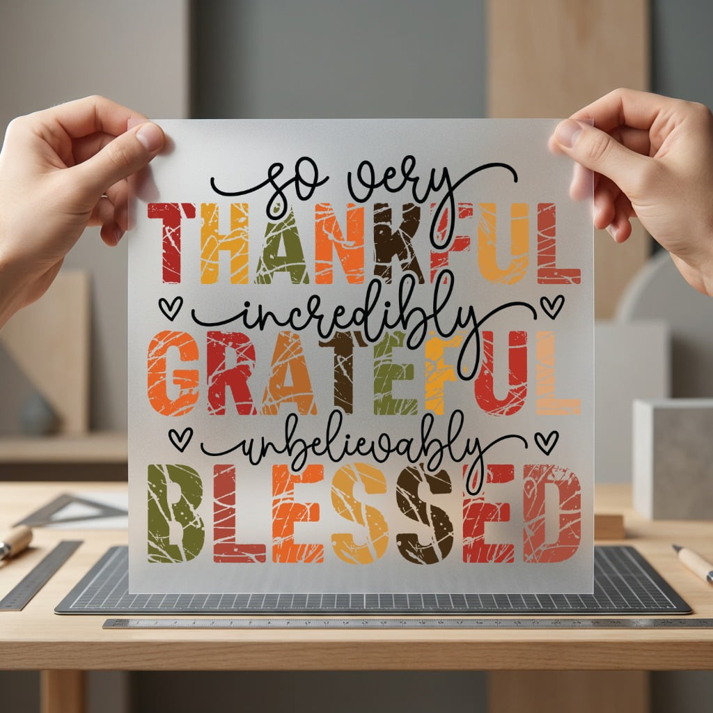 Very Thankful Fall Autumn Faith Prayer Ready to Press DTF Transfer for Dtf