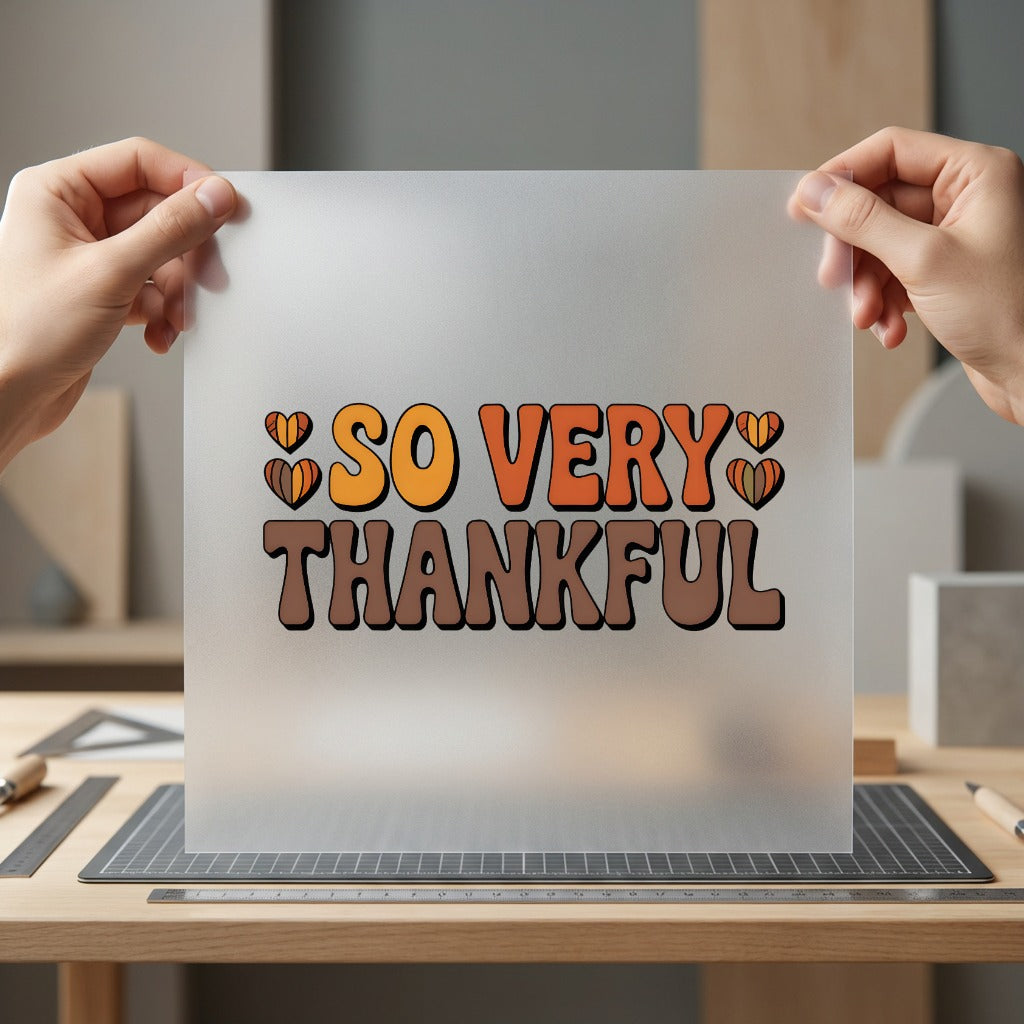 Very Thankful Retro Thanksgiving Thanksgiving Autumn Ready to Press DTF Transfer for Dtf