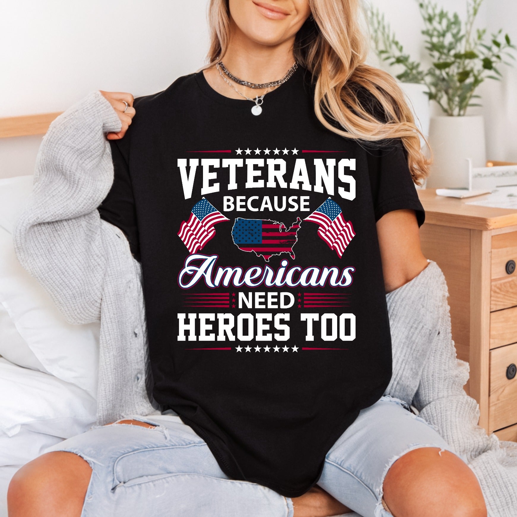 Veterans Because Americans Need Patriotic Usa Ready to Press DTF Transfer for Dtf