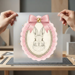 Vintage Bunny Portrait Shabby Usa Easter Ready to Press DTF Transfer for Dtf