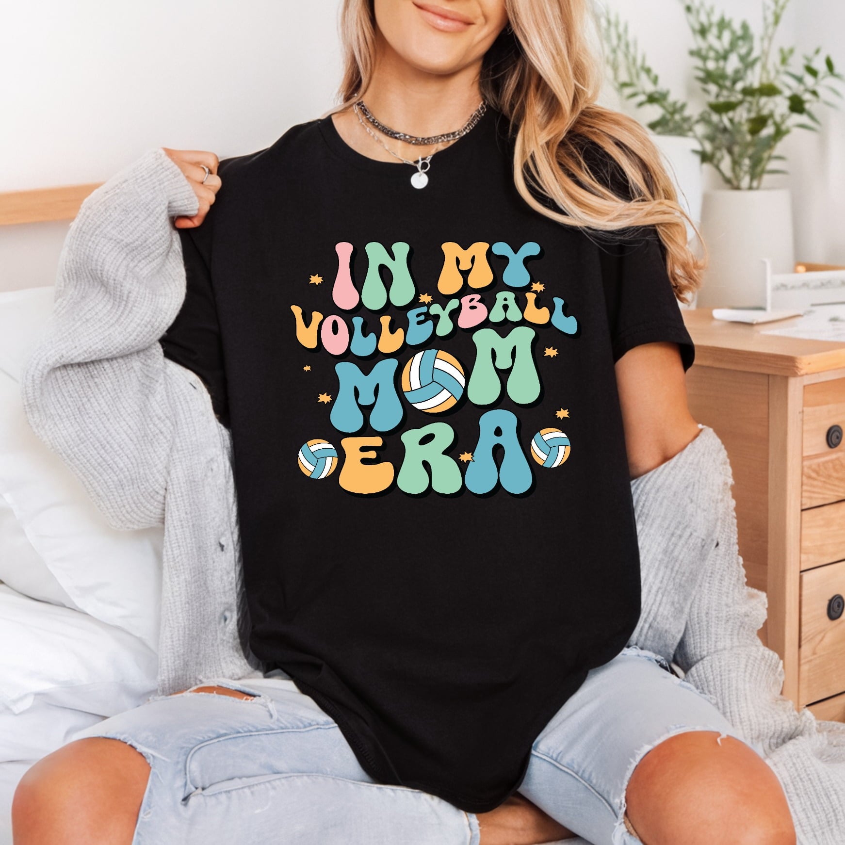 Volleyball Mom Era Retro Mom Retro Ready to Press DTF Transfer for Dtf