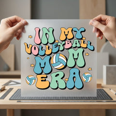 Volleyball Mom Era Retro Mom Retro Ready to Press DTF Transfer for Dtf