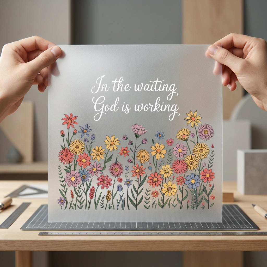Waiting God Working Floral Christian Faith Ready to Press DTF Transfer for Dtf