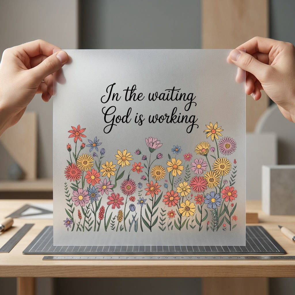 Waiting God Working Floral Christian Faith Ready to Press DTF Transfer for Dtf