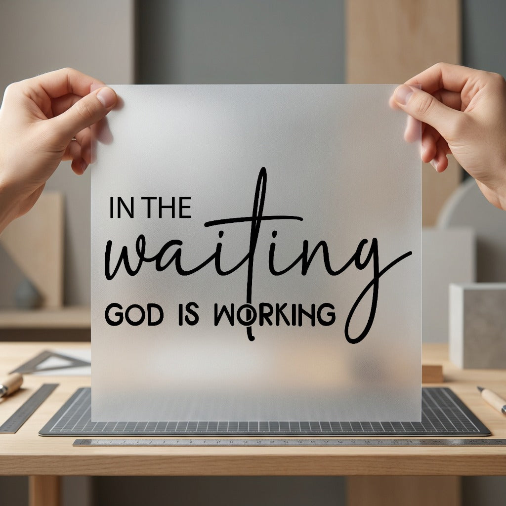 Waiting God Working Inspirational Christian Faith Ready to Press DTF Transfer for Dtf