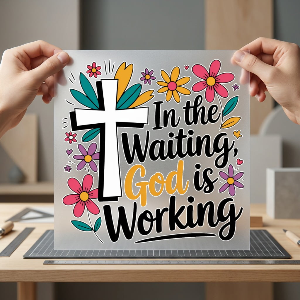 Waiting God Working Inspiring Christian Faith Ready to Press DTF Transfer for Dtf