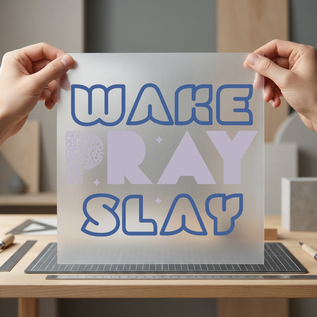 Wake Pray Slay Retro Christian Faith Ready to Press DTF Transfer for Dtf