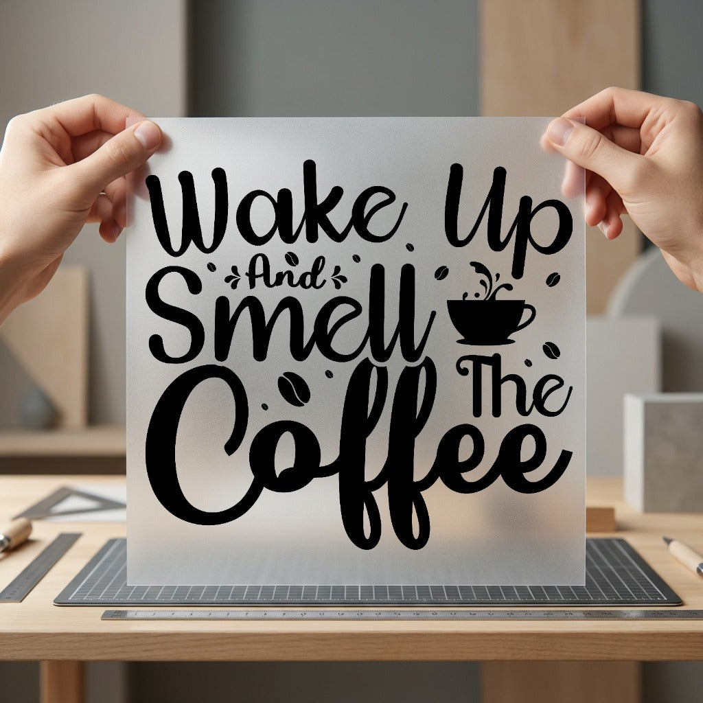Wake Smell Coffee Cozy Funny Sarcastic Ready to Press DTF Transfer for Dtf