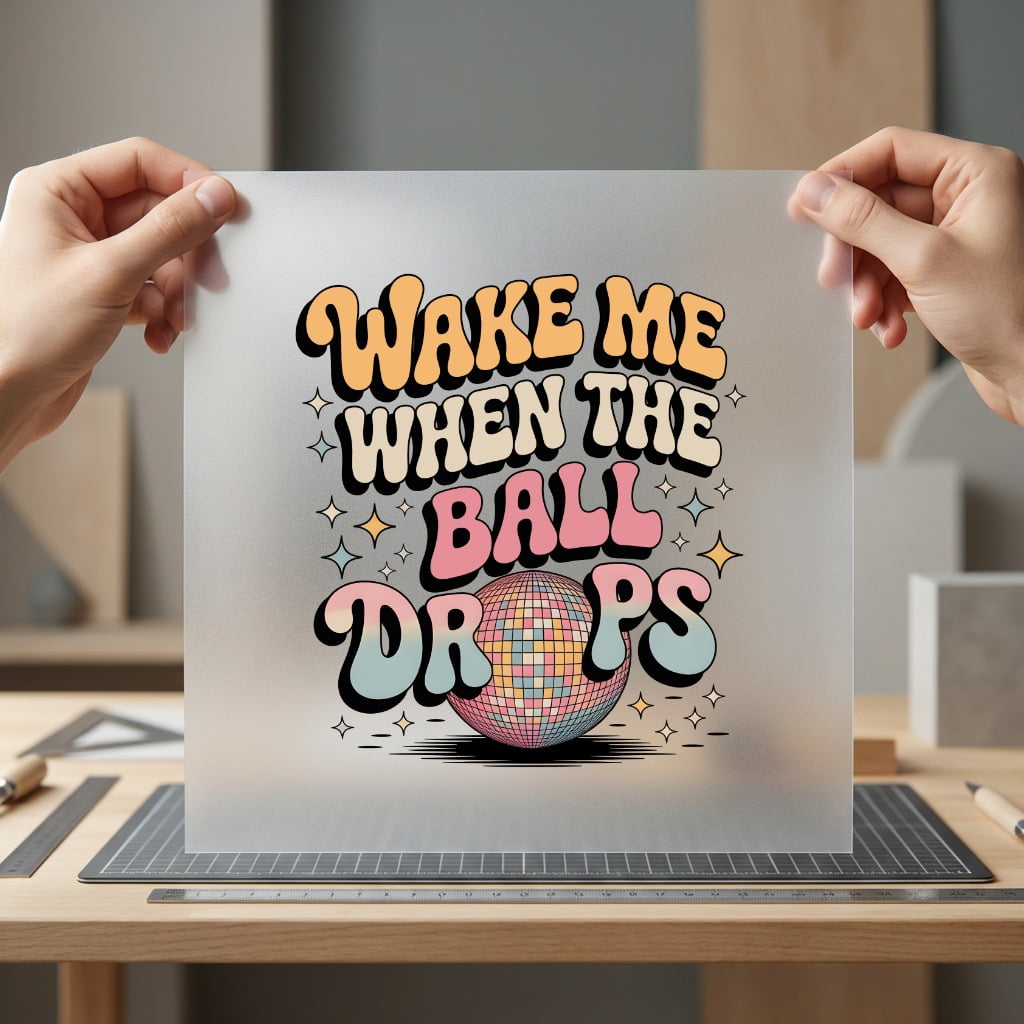 Wake When Ball Drops Funny Sarcastic Ready to Press DTF Transfer for Dtf