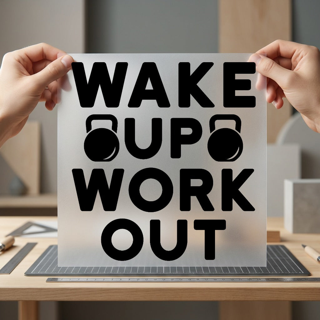 Wake Work Out Kettlebell Aesthetic Fitness Ready to Press DTF Transfer for Dtf