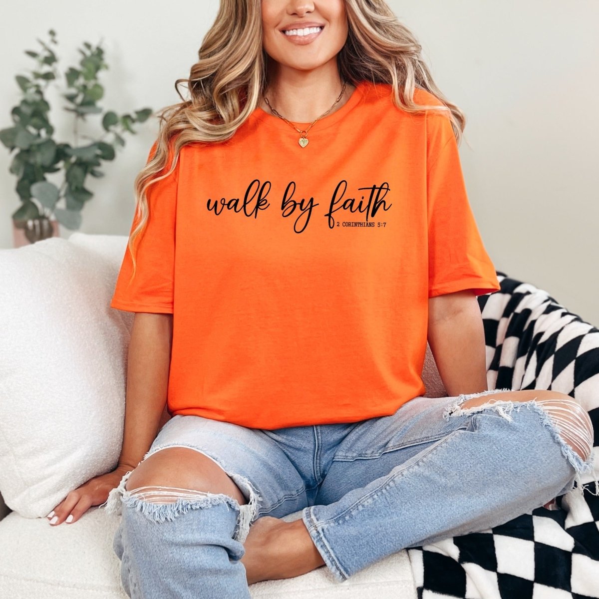 Walk by Faith | Scripture & Affirmation Tee - Luckets.com