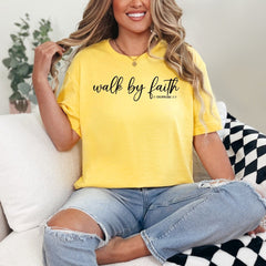 Walk by Faith | Scripture & Affirmation Tee - Luckets.com
