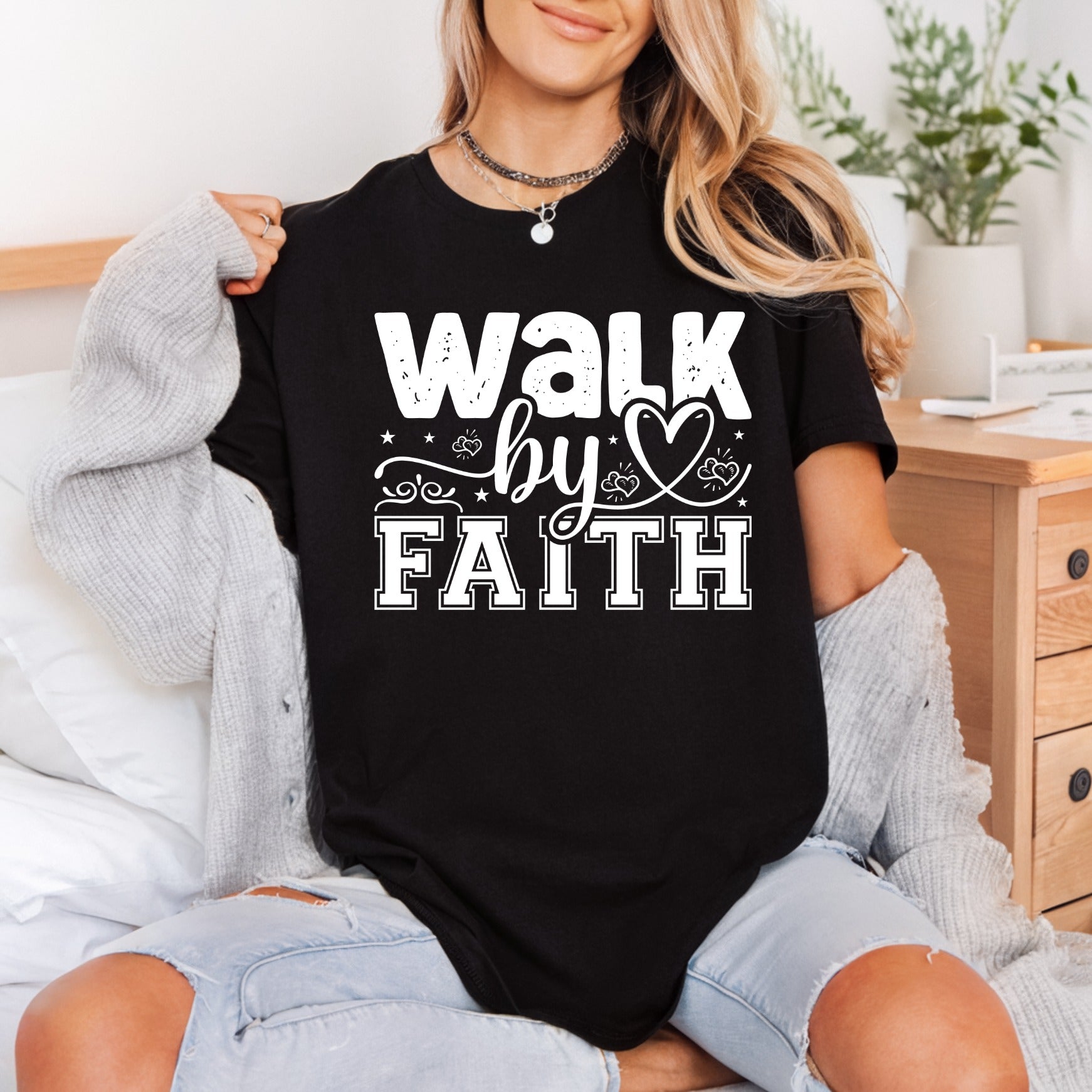 Walk Faith Inspirational Diy Christian Faith Ready to Press DTF Transfer for Dtf