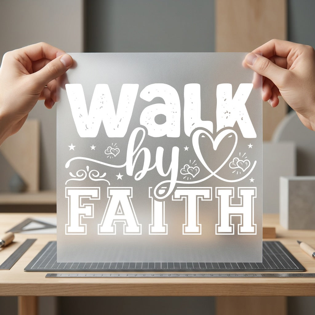 Walk Faith Inspirational Diy Christian Faith Ready to Press DTF Transfer for Dtf
