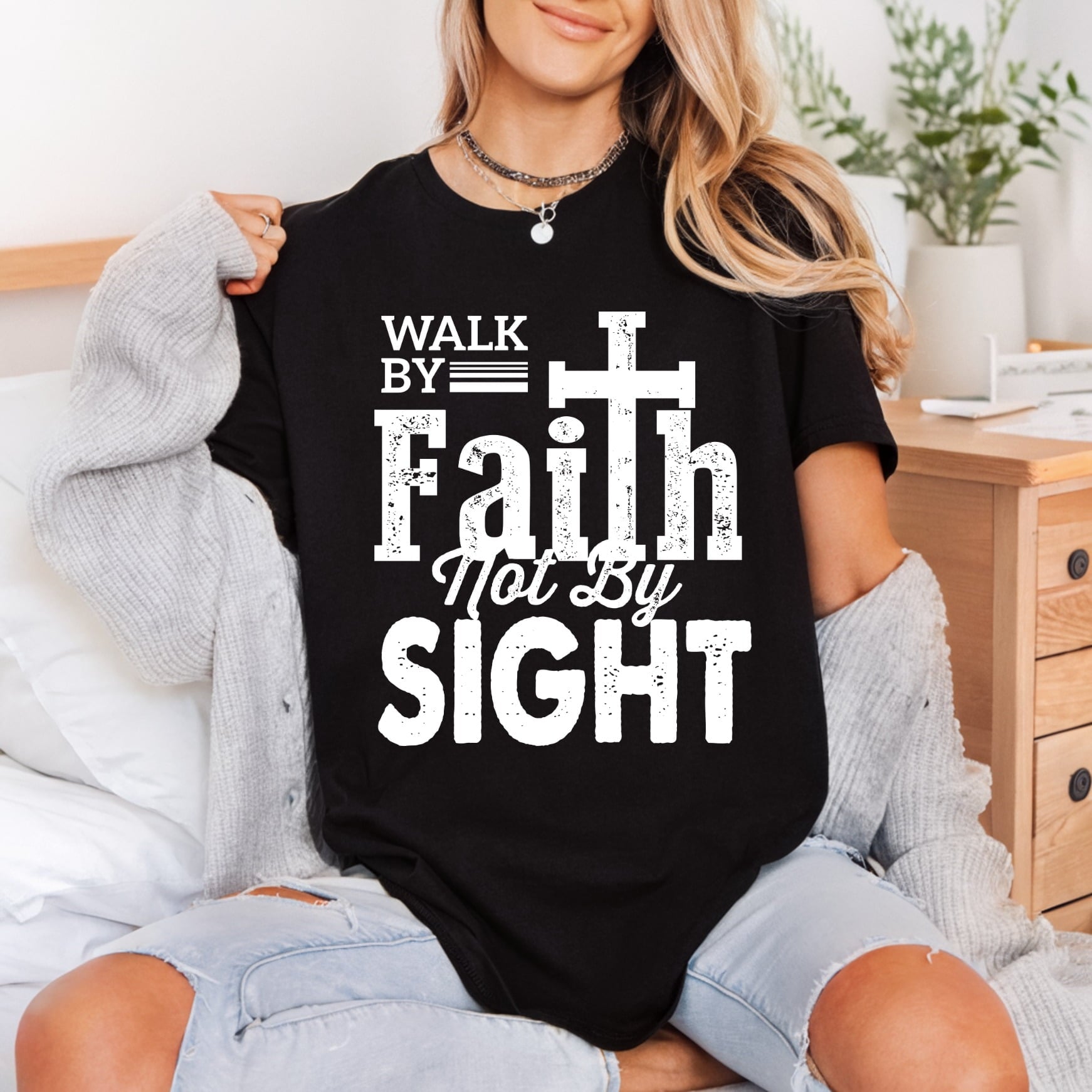 Walk Faith Not Sight Christian Faith Ready to Press DTF Transfer for Dtf