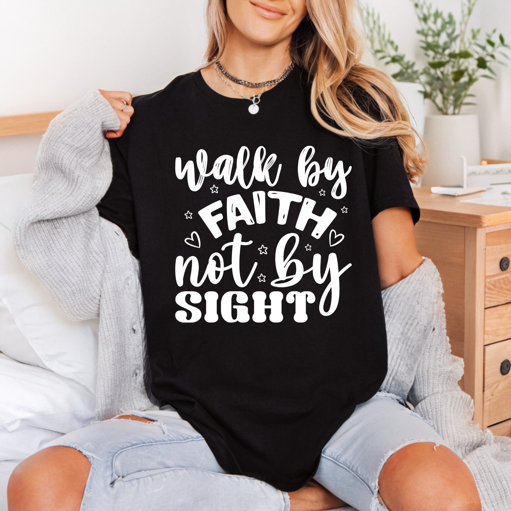 Walk Faith Not Sight Christian Faith Ready to Press DTF Transfer for Dtf