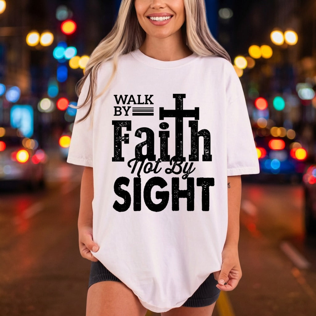 Walk Faith Not Sight Christian Faith Ready to Press DTF Transfer for Dtf