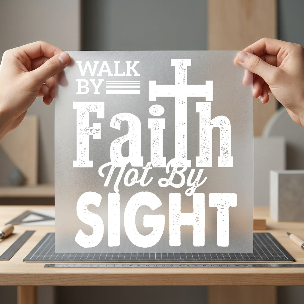 Walk Faith Not Sight Christian Faith Ready to Press DTF Transfer for Dtf