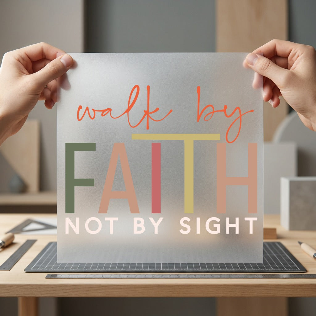 Walk Faith Not Sight Christian Faith Ready to Press DTF Transfer for Dtf