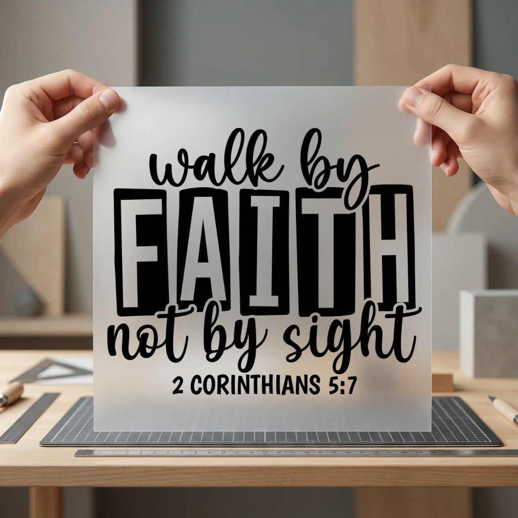 Walk Faith Not Sight Christian Faith Ready to Press DTF Transfer for Dtf