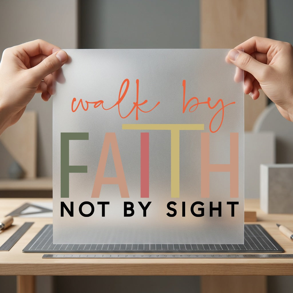 Walk Faith Not Sight Christian Faith Ready to Press DTF Transfer for Dtf