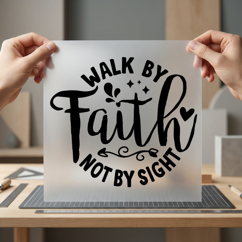 Walk Faith Not Sight Christian Faith Ready to Press DTF Transfer for Dtf