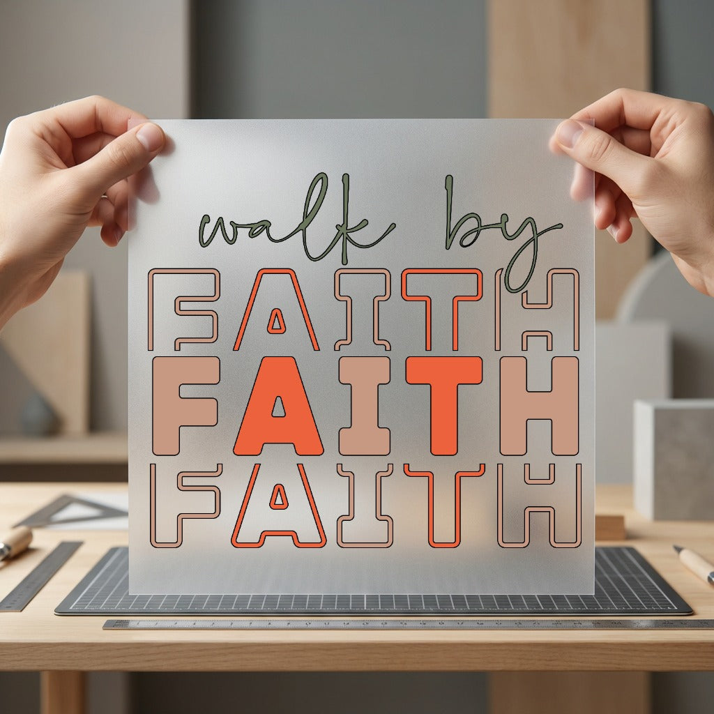 Walk Faith Retro Style Christian Faith Ready to Press DTF Transfer for Dtf