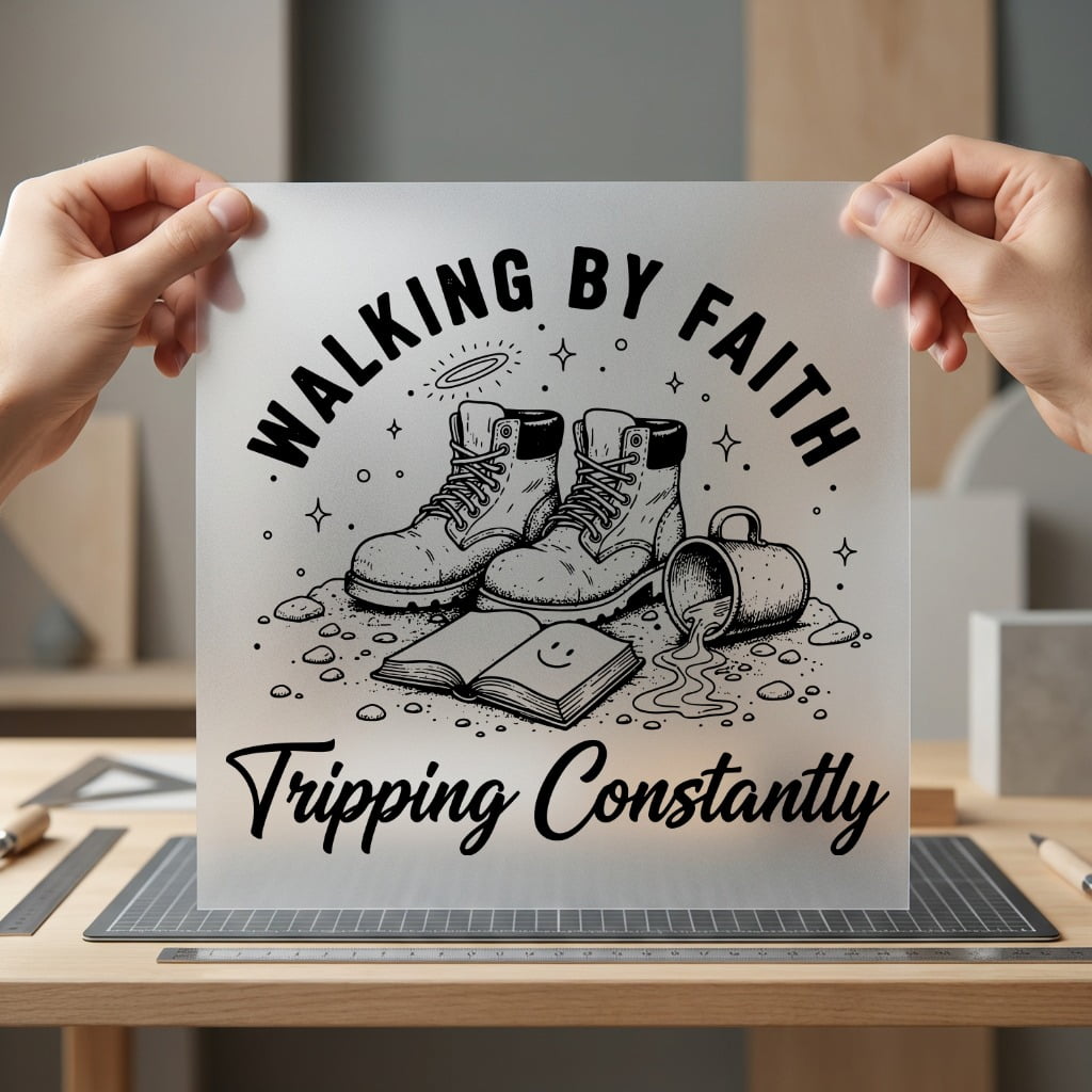 Walking Faith Tripping Constantly Christian Faith Ready to Press DTF Transfer for Dtf