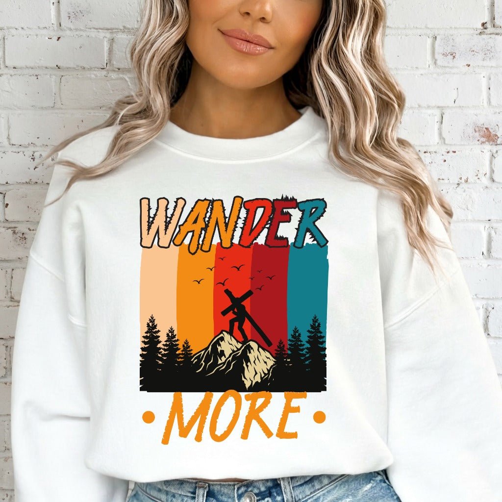 Wander More | Mountain Cross Faith Sweatshirt - Luckets.com