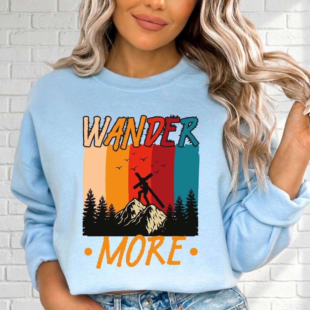 Wander More | Mountain Cross Faith Sweatshirt - Luckets.com