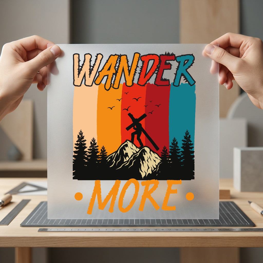 Wander More Scenic Retro Vintage Retro Ready to Press DTF Transfer for Dtf
