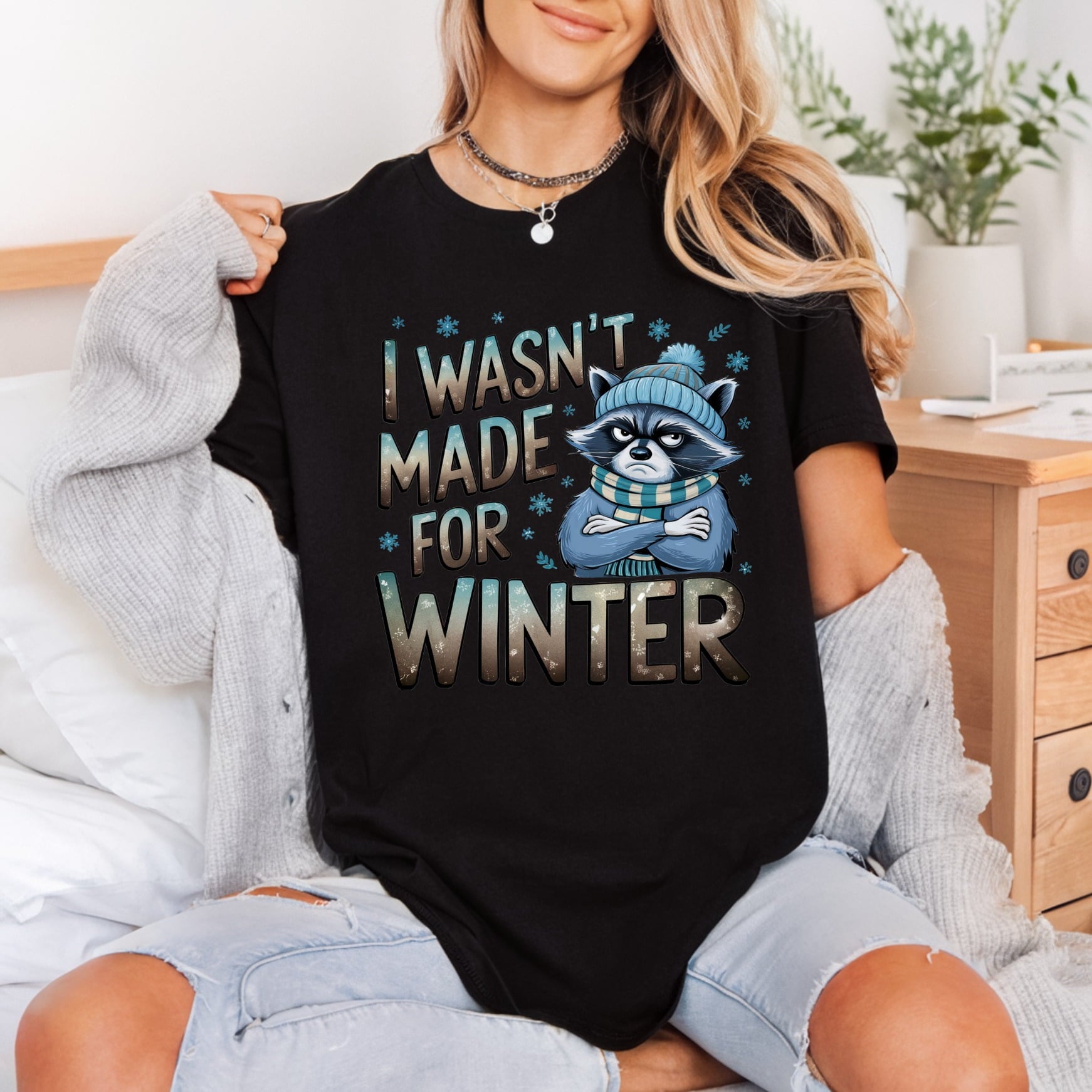 Wasn Made Winter Raccoon Winter Funny Ready to Press DTF Transfer for Dtf