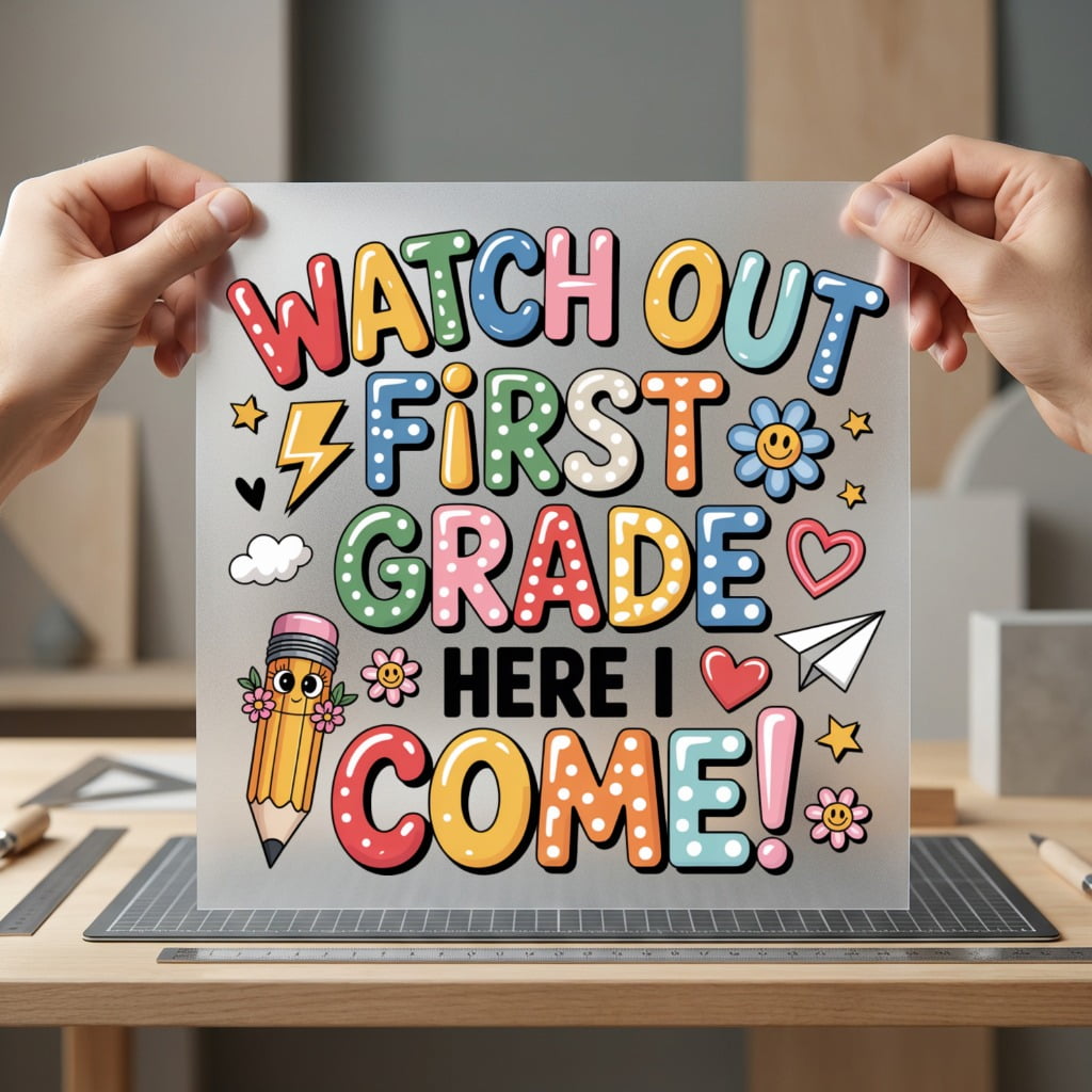 Watch Out First Grade Funny Ready to Press DTF Transfer for Dtf