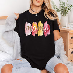 Watercolor Mama Brushstrokes Glitter Mom Ready to Press DTF Transfer for Dtf