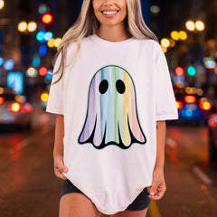 Watercolor Rainbow Ghost Spooky Halloween Aesthetic Ready to Press DTF Transfer for Dtf