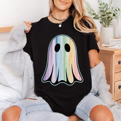 Watercolor Rainbow Ghost Spooky Halloween Aesthetic Ready to Press DTF Transfer for Dtf