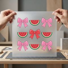 Watermelons Bows Diy Aesthetic Ready to Press DTF Transfer for Dtf
