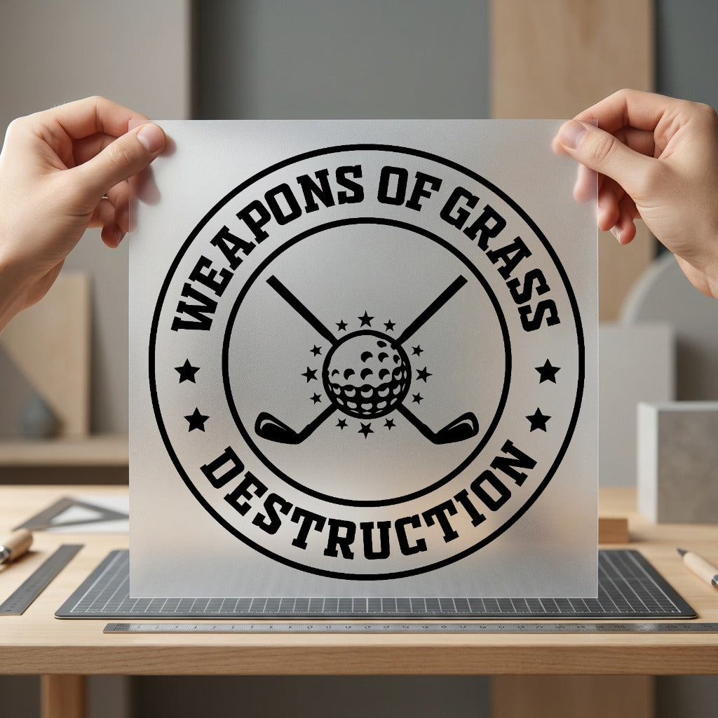 Weapons Grass Destruction Golf Dad Funny Ready to Press DTF Transfer for Dtf