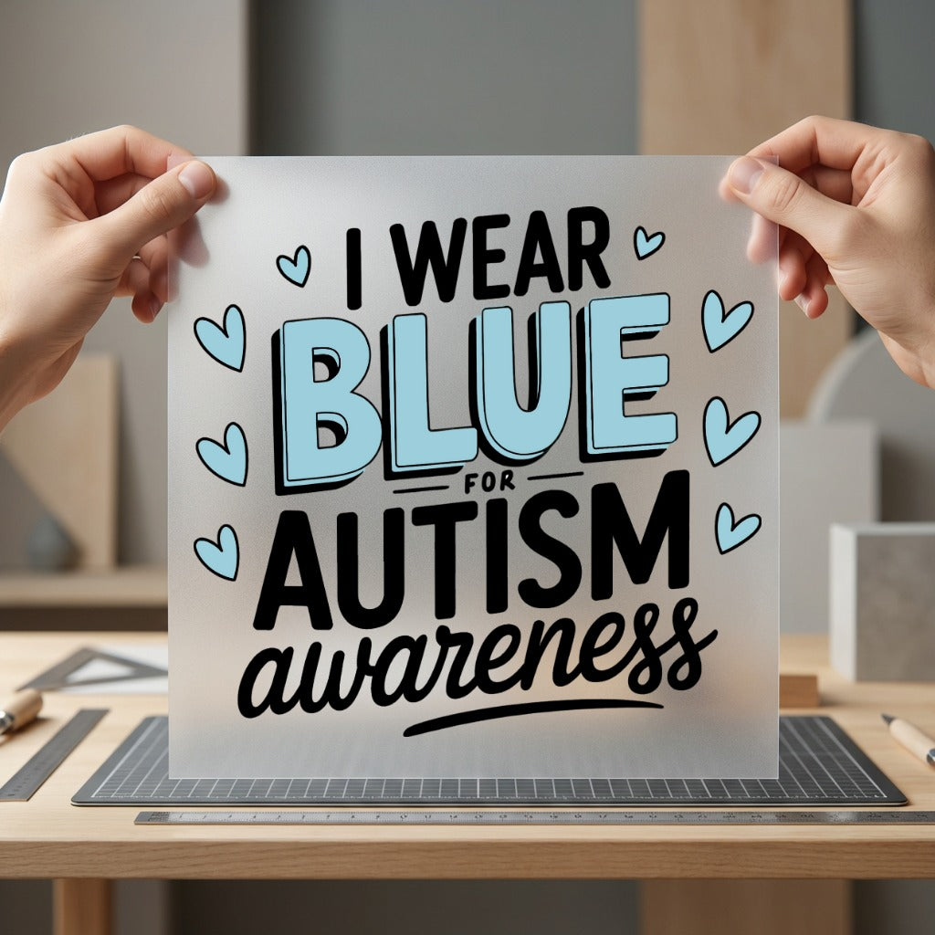Wear Blue Autism Awareness Mom Dad Ready to Press DTF Transfer for Dtf
