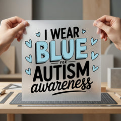 Wear Blue Autism Awareness Mom Dad Ready to Press DTF Transfer for Dtf