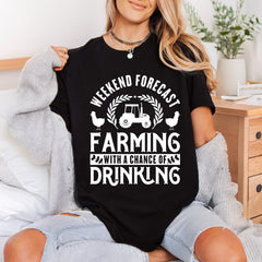 Weekend Forecast Farming Humorous Usa Funny Ready to Press DTF Transfer for Dtf