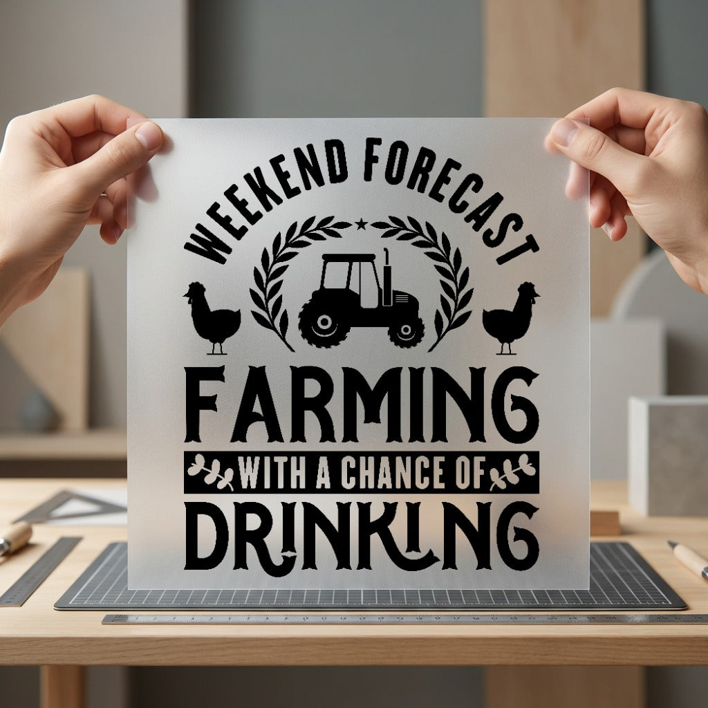 Weekend Forecast Farming Humorous Usa Funny Ready to Press DTF Transfer for Dtf