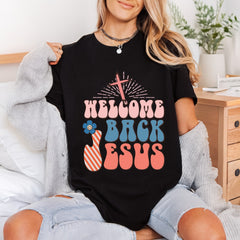 Welcome Back Jesus Retro Christian Faith Ready to Press DTF Transfer for Dtf