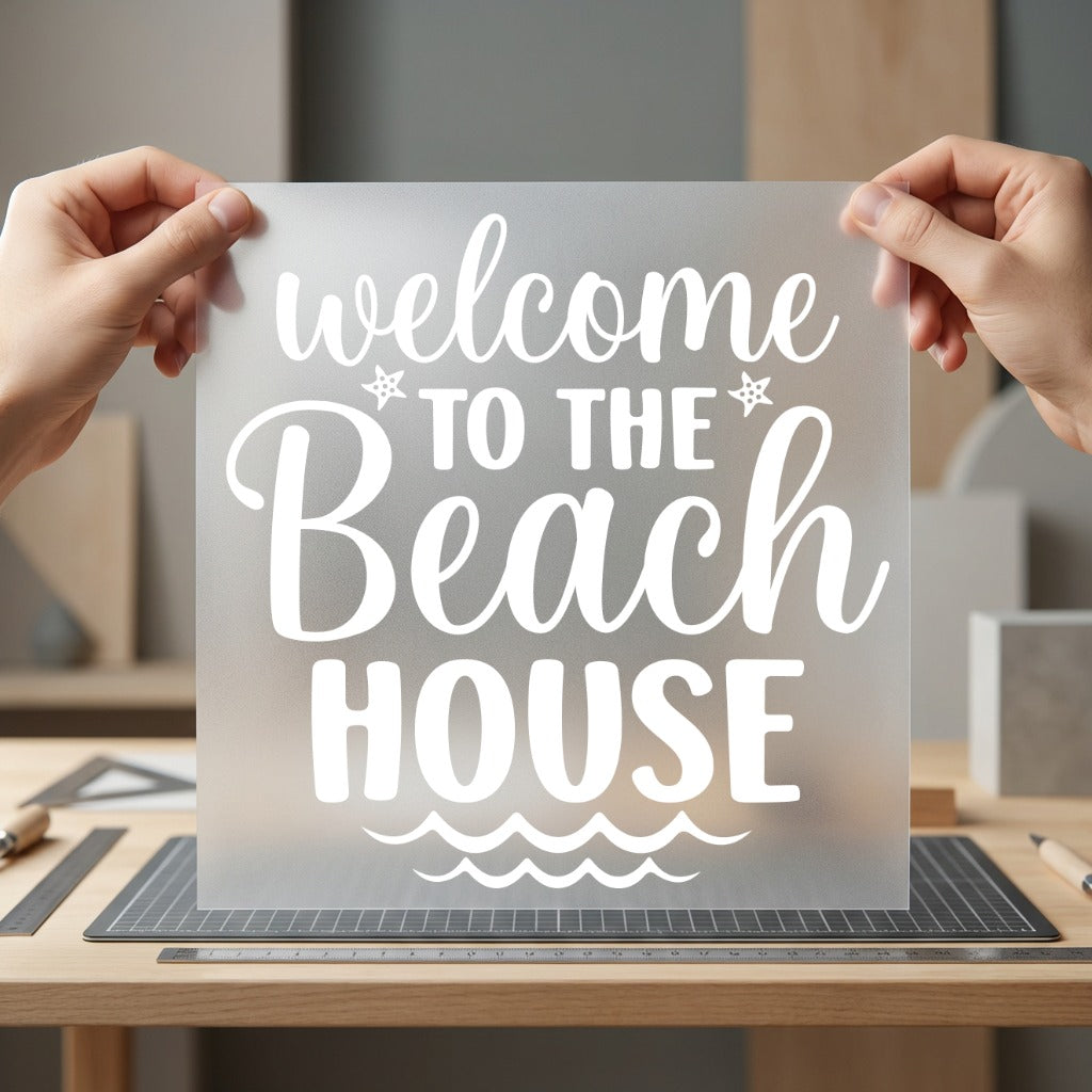 Welcome Beach House Coastal Summer Ready to Press DTF Transfer for Dtf